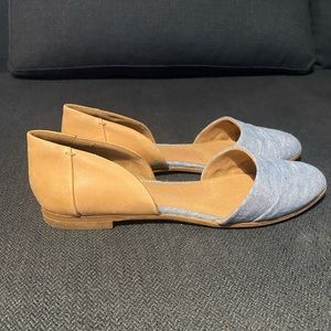 Toms Jutti D'Orsay Flat - Honey Leather/Blue Chambray